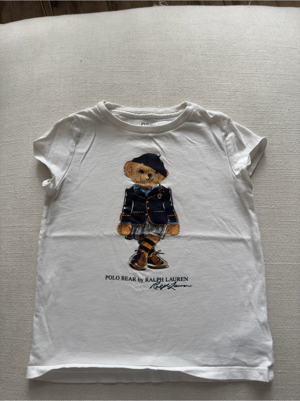 Polo by Ralph Lauren White Tee with Polo Bear Graphic
